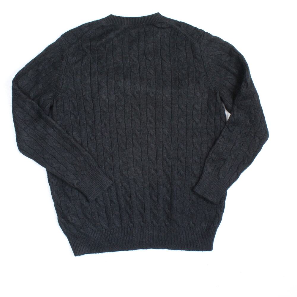 Vineyard Vines Cable Knit Sweater Womens Medium Black Wool Coastal Granddaughter - Picture 3 of 9